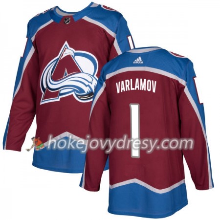 Pánské Hokejový Dres Colorado Avalanche Semyon Varlamov 1 Adidas 2017-2018 Červená Authentic